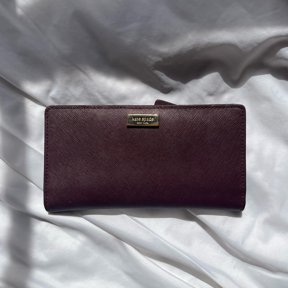 Maroon Kate Spade Bi fold wallet